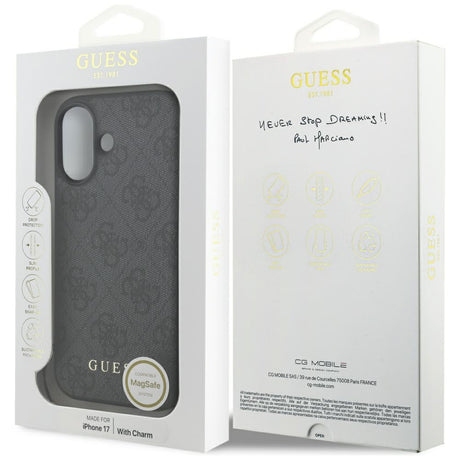 Husa de protectie Guess Hardcase 4G Charm Cradle MagSafe (GUHMP17SGF4GCK) compatibil cu iPhone 17, Negru