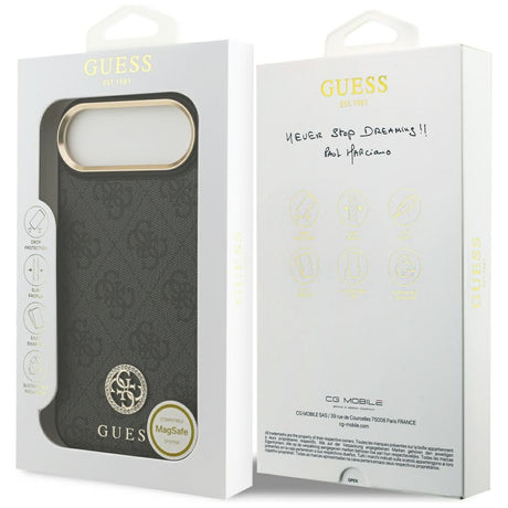 Husa de protectie Guess Hardcase 4G Strass Logo MagSafe (GUHMP17MP4GRMDEK) compatibil cu iPhone 17 Air, Negru