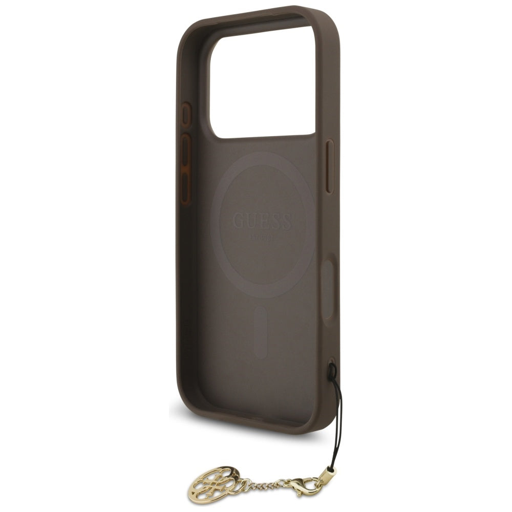 Husa de protectie Guess Hardcase 4G Charm Cradle MagSafe (GUHMP17XGF4GCW) compatibil cu iPhone 17 Pro Max, Maro