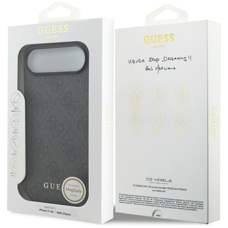 Husa de protectie Guess Hardcase 4G Charm Cradle MagSafe (GUHMP17MGF4GCK) compatibil cu iPhone 17 Air, Negru