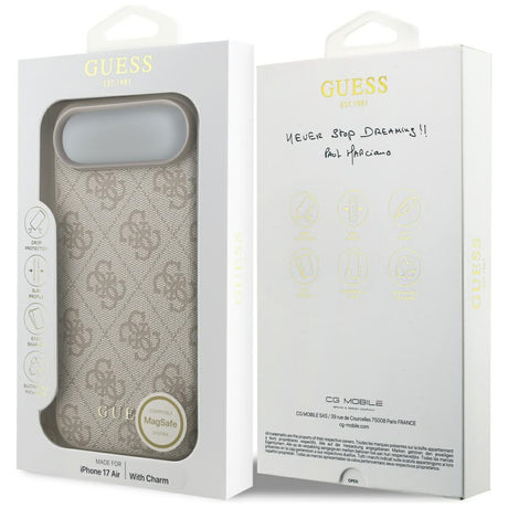 Husa de protectie Guess Hardcase 4G Charm Cradle MagSafe (GUHMP17MGF4GCP) compatibil cu iPhone 17 Air, Roz