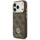 Husa de protectie Guess Hardcase 4G Strass Logo MagSafe (GUHMP17LP4GRMDEW) compatibil cu iPhone 17 Pro, Maro