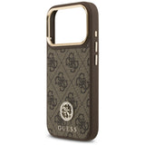 Husa de protectie Guess Hardcase 4G Strass Logo MagSafe (GUHMP17LP4GRMDEW) compatibil cu iPhone 17 Pro, Maro