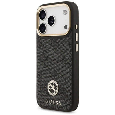 Husa de protectie Guess Hardcase 4G Strass Logo MagSafe (GUHMP17LP4GRMDEK) compatibil cu iPhone 17 Pro, Negru