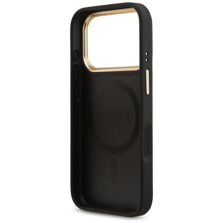 Husa de protectie Guess Hardcase 4G Strass Logo MagSafe (GUHMP17LP4GRMDEK) compatibil cu iPhone 17 Pro, Negru