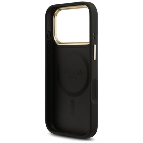 Husa de protectie Guess Hardcase 4G Stripe MagSafe (GUHMP17LPG4SEMCK) compatibil cu iPhone 17 Pro, Negru