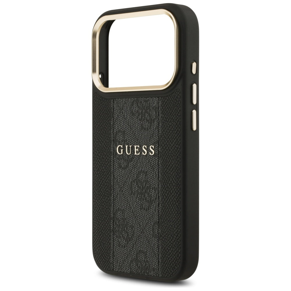 Husa de protectie Guess Hardcase 4G Stripe MagSafe (GUHMP17LPG4SEMCK) compatibil cu iPhone 17 Pro, Negru