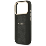 Husa de protectie Guess Hardcase 4G Stripe MagSafe (GUHMP17LPG4SEMCK) compatibil cu iPhone 17 Pro, Negru