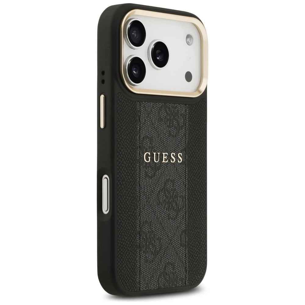 Husa de protectie Guess Hardcase 4G Stripe MagSafe (GUHMP17LPG4SEMCK) compatibil cu iPhone 17 Pro, Negru
