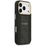 Husa de protectie Guess Hardcase 4G Stripe MagSafe (GUHMP17LPG4SEMCK) compatibil cu iPhone 17 Pro, Negru