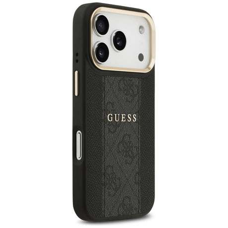 Husa de protectie Guess Hardcase 4G Stripe MagSafe (GUHMP17LPG4SEMCK) compatibil cu iPhone 17 Pro, Negru