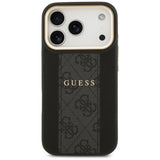 Husa de protectie Guess Hardcase 4G Stripe MagSafe (GUHMP17LPG4SEMCK) compatibil cu iPhone 17 Pro, Negru