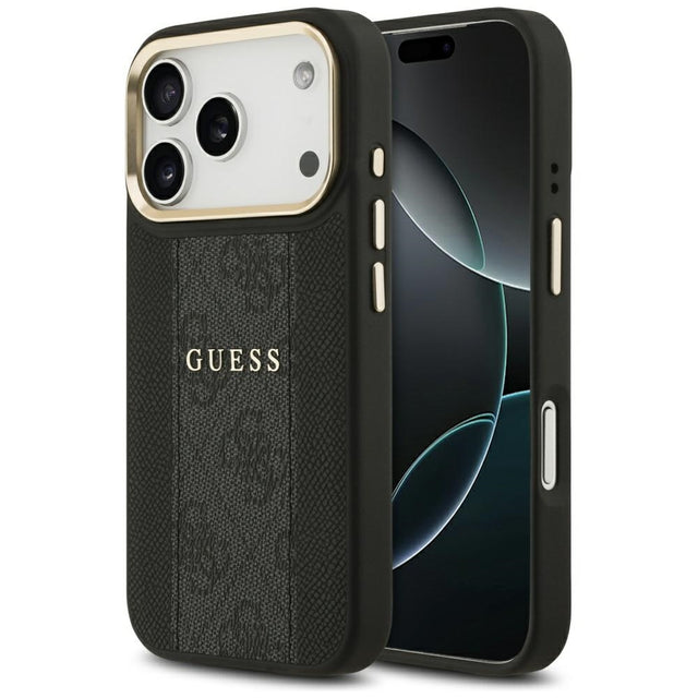 Husa de protectie Guess Hardcase 4G Stripe MagSafe (GUHMP17LPG4SEMCK) compatibil cu iPhone 17 Pro, Negru