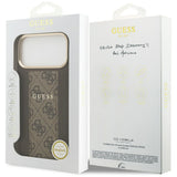 Husa de protectie Guess Hardcase 4G Stripe MagSafe (GUHMP17LPG4SEMCW) compatibil cu iPhone 17 Pro, Maro