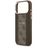 Husa de protectie Guess Hardcase 4G Stripe MagSafe (GUHMP17LPG4SEMCW) compatibil cu iPhone 17 Pro, Maro