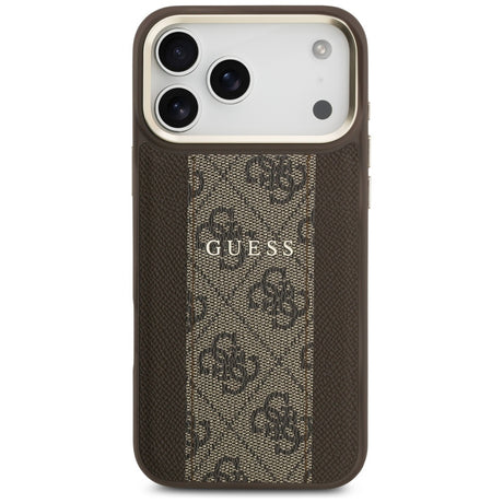 Husa de protectie Guess Hardcase 4G Stripe MagSafe (GUHMP17LPG4SEMCW) compatibil cu iPhone 17 Pro, Maro