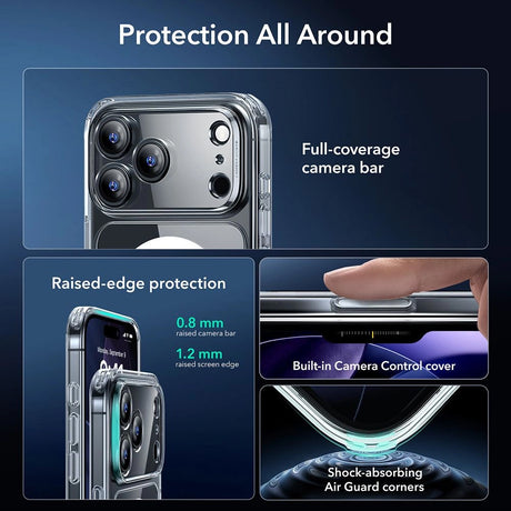 Folie de protectie ESR Classic Hybrid HaloLock compatibil cu iPhone 17 Pro Max, Transparent