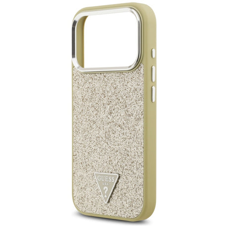 Husa de protectie Guess Glitter Triangle Logo MagSafe (GUHMP17LPFGTSCMD) compatibil cu iPhone 17 Pro, Auriu