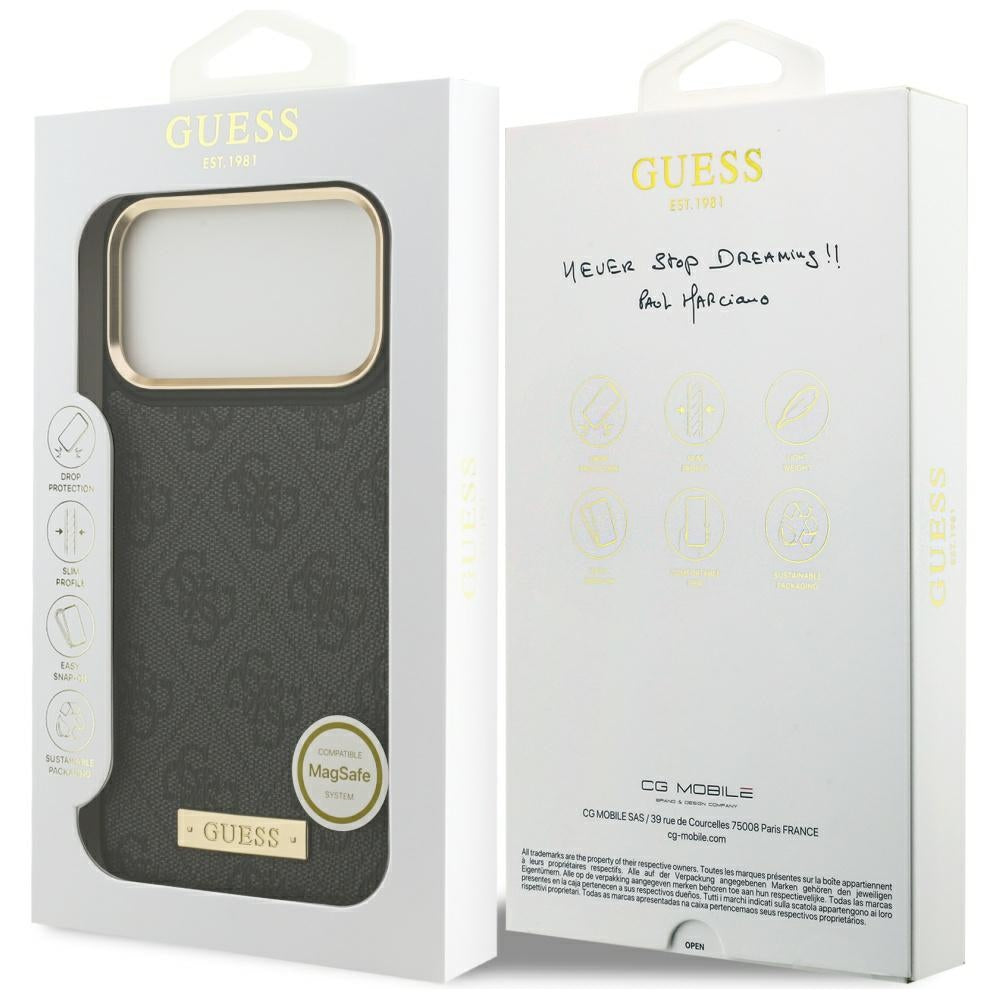 Husa de protectie Guess Hardcase 4G compatibil cu iPhone 17 Pro Max, Negru
