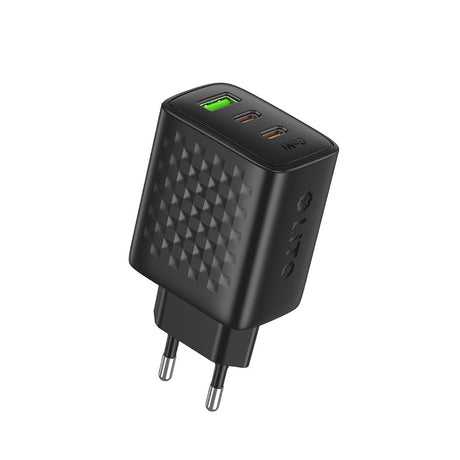 Incarcator Lito (LC25), 2x Type-C, USB Output, PD65W, GaN, PC Fireproof, EU Plug, Negru