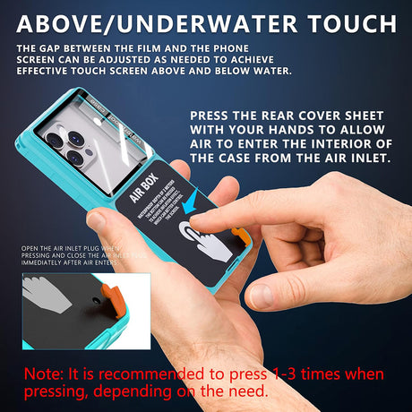 ShellBox AirBox Waterproof IP68 Case (max. 6.9 inch), Universal Phone Model (max. 15mm depth), Albastru