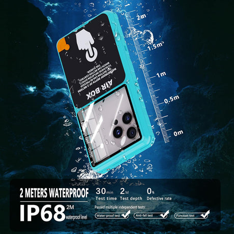 ShellBox AirBox Waterproof IP68 Case (max. 6.9 inch), Universal Phone Model (max. 15mm depth), Albastru