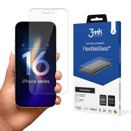 Folie de protectie 3mk FlexibleGlass compatibil cu iPhone 16 Pro Max, Transparent