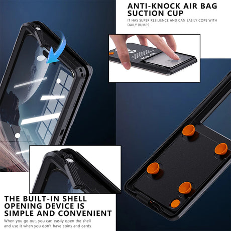 ShellBox AirBox Waterproof IP68 Case (max. 6.9 inch), Universal Phone Model (max. 15mm depth), Albastru
