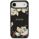 Husa de protectie Guess Grained Flowers MagSafe (GUHMP17MPGNMPLMK) compatibil cu iPhone 17 Air, Negru