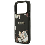 Husa de protectie Guess Grained Flowers MagSafe compatibil cu iPhone 17 Pro, Negru