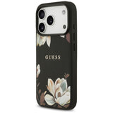 Husa de protectie Guess Grained Flowers MagSafe compatibil cu iPhone 17 Pro, Negru