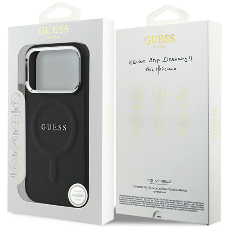 Husa de protectie Guess Hardcase Classic Logo MagSafe (GUHMP17LPSAREGSK) compatibil cu iPhone 17 Pro, Negru