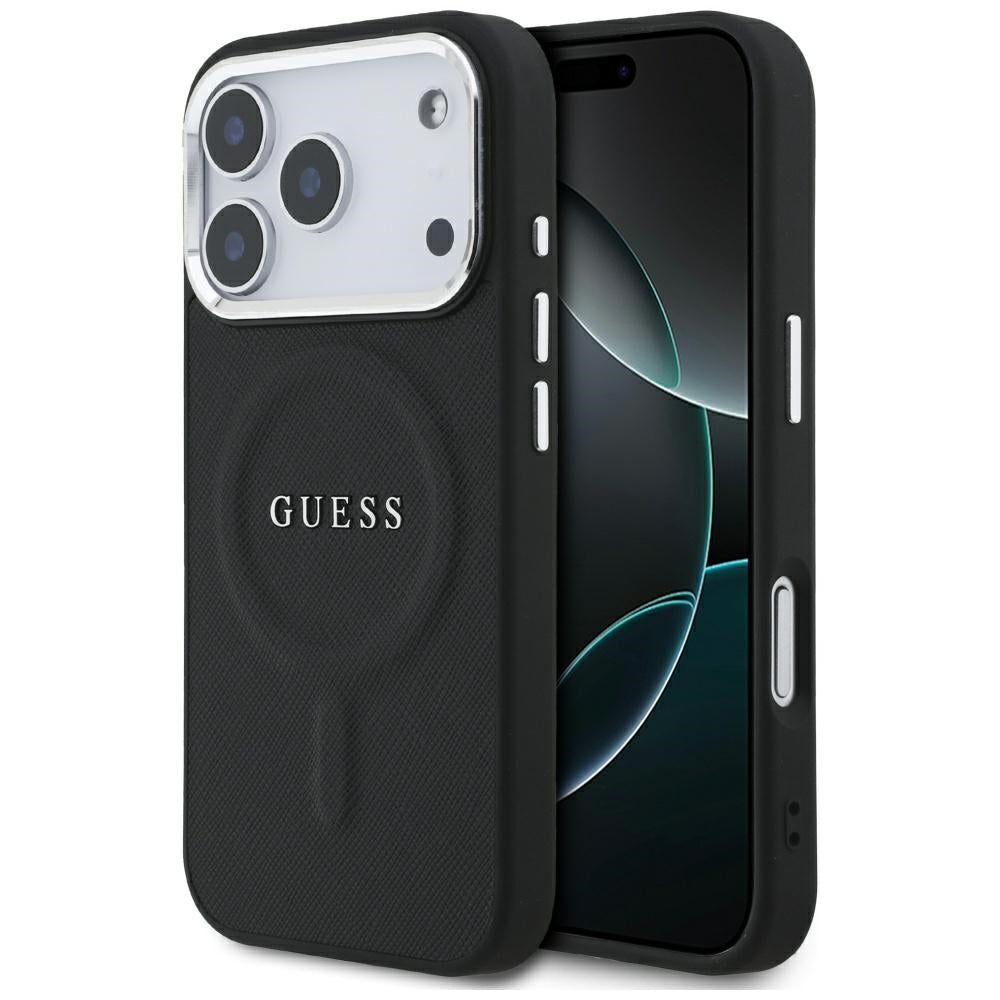 Husa de protectie Guess Hardcase Classic Logo MagSafe (GUHMP17LPSAREGSK) compatibil cu iPhone 17 Pro, Negru