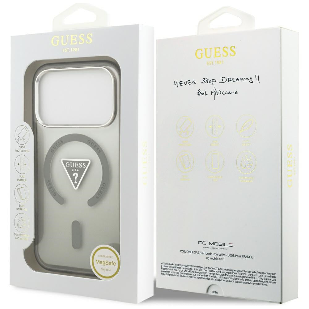 Husa de protectie Guess IML Gradient Triangle Logo MagSafe (GUHMP17XHGTMLCGA) compatibil cu iPhone 17 Pro Max, Kaki