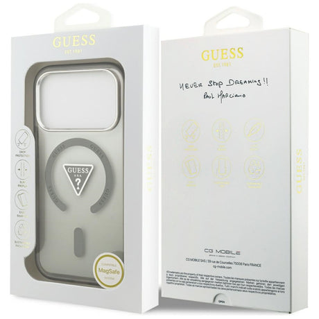 Husa de protectie Guess IML Gradient Triangle Logo MagSafe (GUHMP17LHGTMLCGA) compatibil cu iPhone 17 Pro, Kaki
