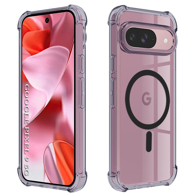 Husa de protectie Techsuit Shockproof Clear Silicone MagSafe compatibil cu Google Pixel 9, Negru Fumuriu