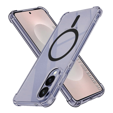 Husa de protectie Techsuit Shockproof Clear Silicone MagSafe compatibil cu Samsung Galaxy S25 Edge, Negru Fumuriu