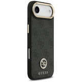 Husa de protectie Guess 4G Strass Logo with Big Strap Metal Button MagSafe (GUHMP17MP4G4DCSK) compatibil cu iPhone 17 Air, Negru