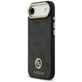 Husa de protectie Guess 4G Strass Logo with Big Strap Metal Button MagSafe (GUHMP17MP4G4DCSK) compatibil cu iPhone 17 Air, Negru