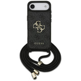 Husa de protectie Guess Crossbody Cord 4G Big Logo (GUHCP17MP4GMGCRK) compatibil cu iPhone 17 Air, Negru