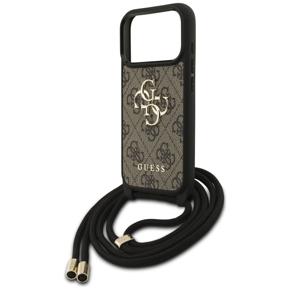 Husa de protectie Guess Crossbody Cord 4G Big Logo (GUHCP17LP4GMGCRW) compatibil cu iPhone 17 Pro, Maro