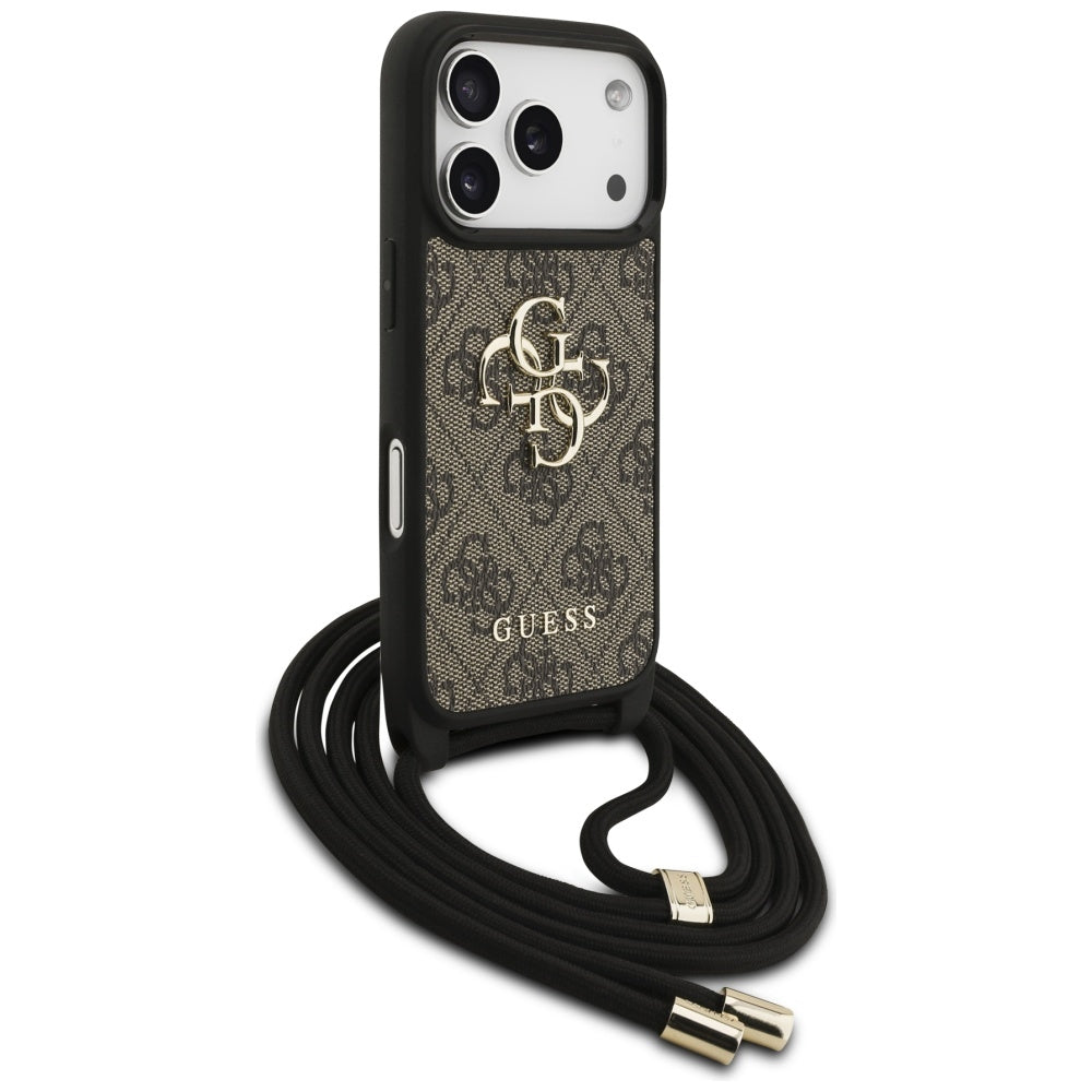Husa de protectie Guess Crossbody Cord 4G Big Logo (GUHCP17LP4GMGCRW) compatibil cu iPhone 17 Pro, Maro