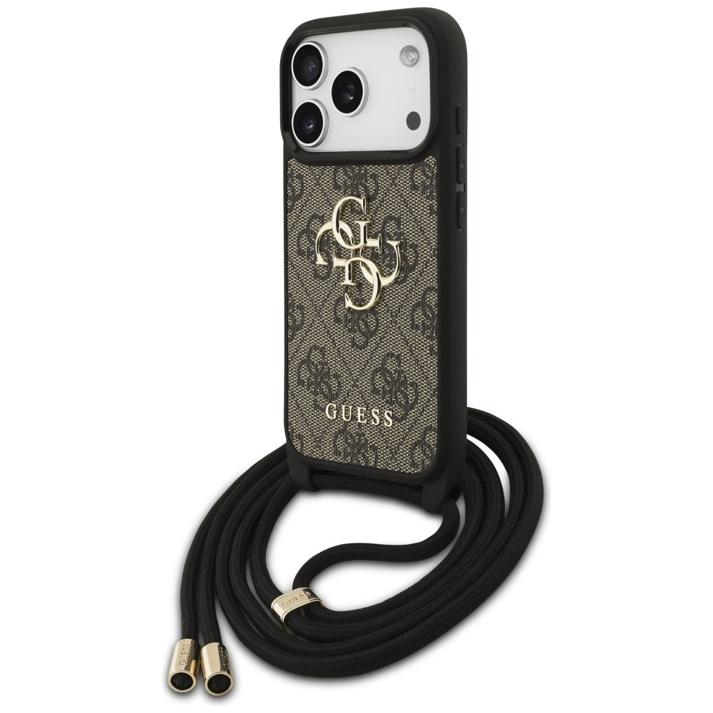 Husa de protectie Guess Crossbody Cord 4G Big Logo (GUHCP17LP4GMGCRW) compatibil cu iPhone 17 Pro, Maro