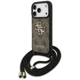 Husa de protectie Guess Crossbody Cord 4G Big Logo (GUHCP17LP4GMGCRW) compatibil cu iPhone 17 Pro, Maro