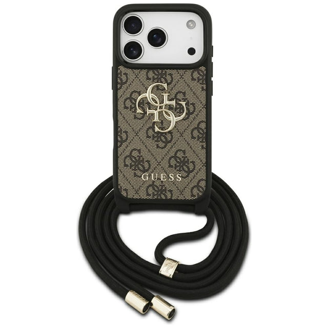 Husa de protectie Guess Crossbody Cord 4G Big Logo (GUHCP17LP4GMGCRW) compatibil cu iPhone 17 Pro, Maro