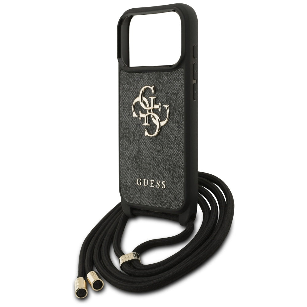 Husa de protectie Guess Crossbody Cord 4G Big Logo (GUHCP17LP4GMGCRK) compatibil cu iPhone 17 Pro, Negru