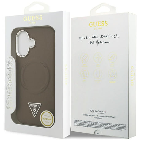 Husa de protectie Guess Hardcase Triangle Logo MagSafe (GUHMP17SPSDTSCMW) compatibil cu iPhone 17, Maro