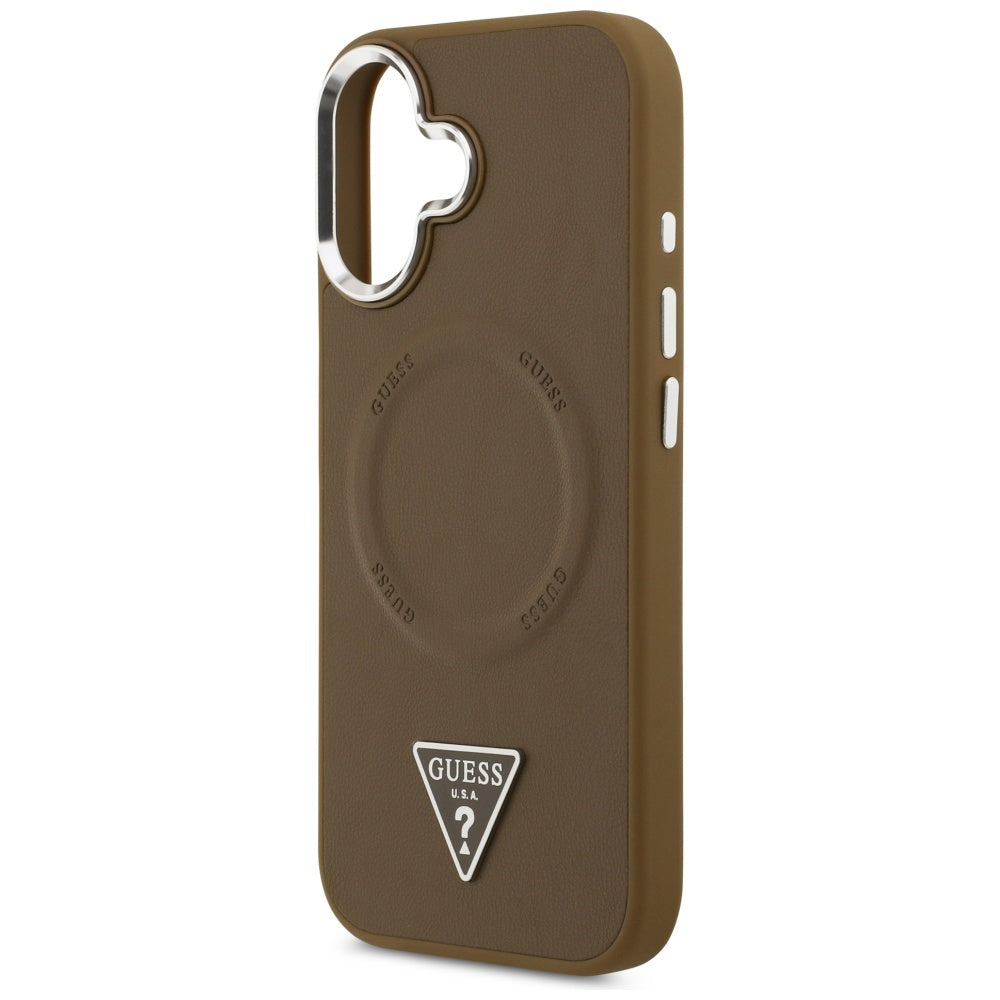 Husa de protectie Guess Hardcase Triangle Logo MagSafe (GUHMP17SPSDTSCMW) compatibil cu iPhone 17, Maro
