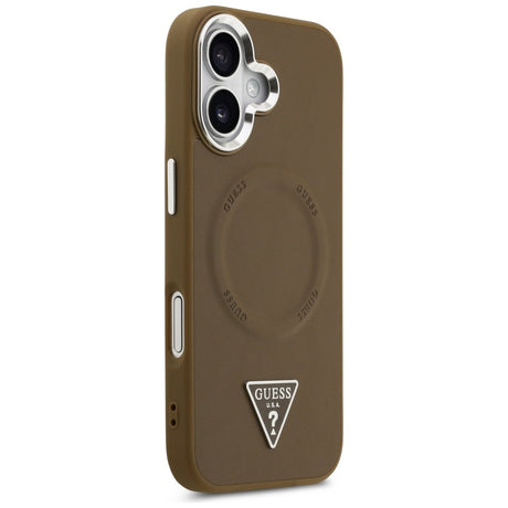 Husa de protectie Guess Hardcase Triangle Logo MagSafe (GUHMP17SPSDTSCMW) compatibil cu iPhone 17, Maro