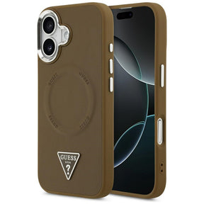 Husa de protectie Guess Hardcase Triangle Logo MagSafe (GUHMP17SPSDTSCMW) compatibil cu iPhone 17, Maro